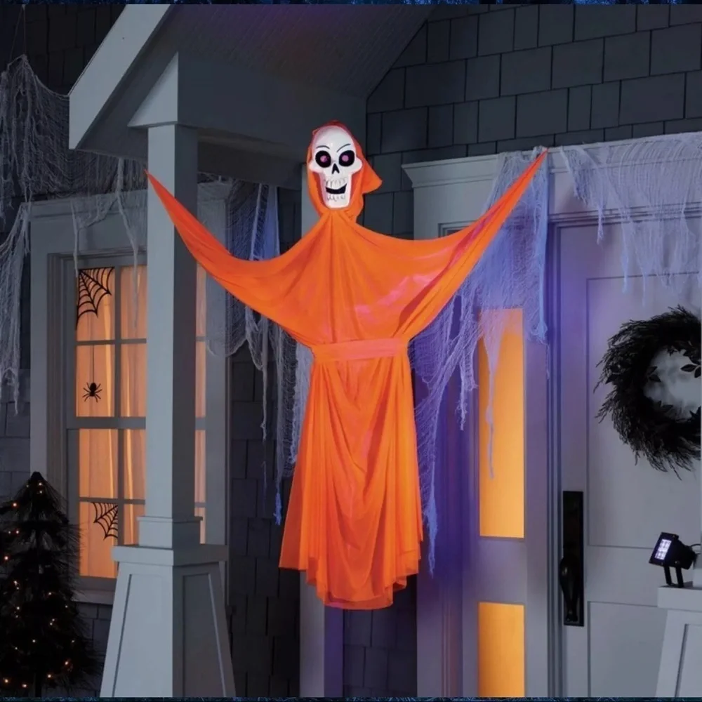 Spooky Orange Skeleton decoration. A pair of 2